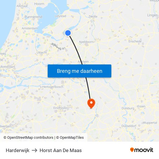 Harderwijk to Horst Aan De Maas map