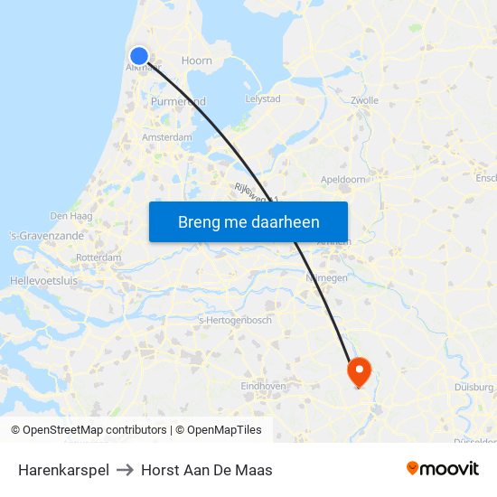 Harenkarspel to Horst Aan De Maas map