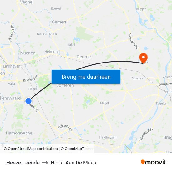 Heeze-Leende to Horst Aan De Maas map