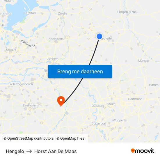 Hengelo to Horst Aan De Maas map