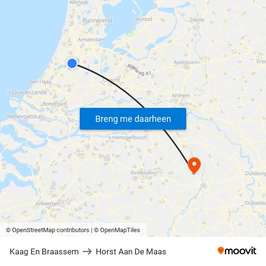 Kaag En Braassem to Horst Aan De Maas map