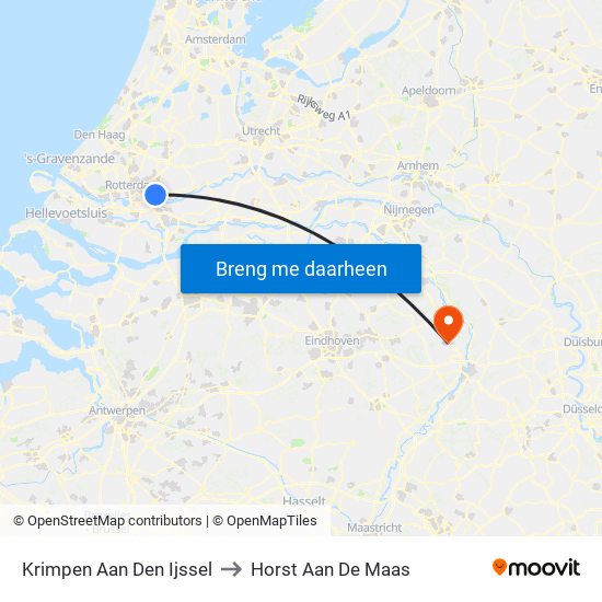 Krimpen Aan Den Ijssel to Horst Aan De Maas map