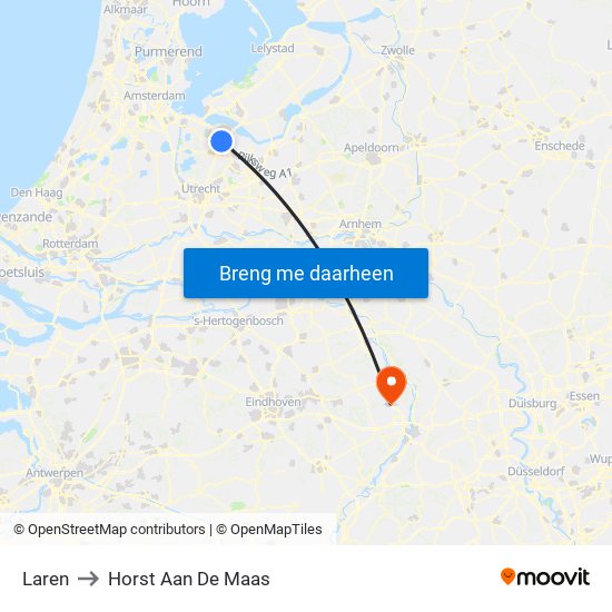 Laren to Horst Aan De Maas map