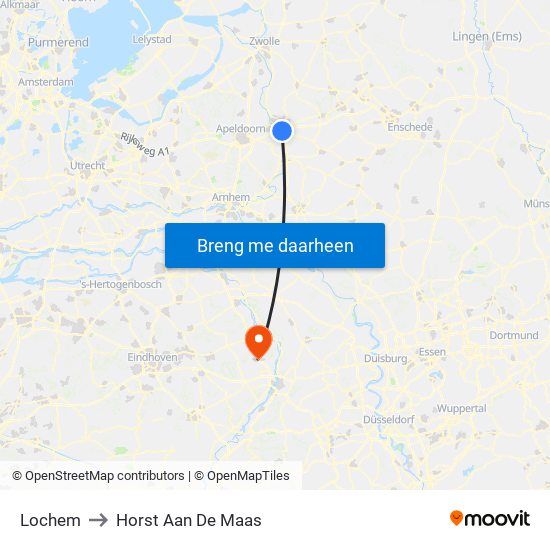 Lochem to Horst Aan De Maas map