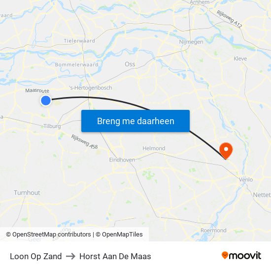 Loon Op Zand to Horst Aan De Maas map