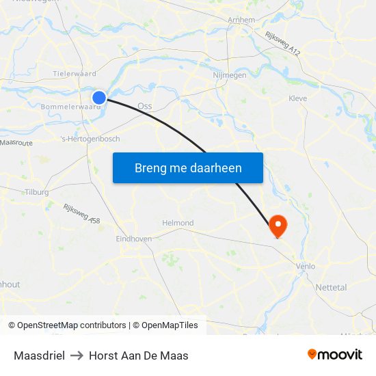 Maasdriel to Horst Aan De Maas map
