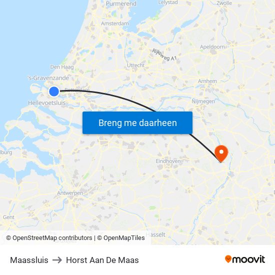 Maassluis to Horst Aan De Maas map