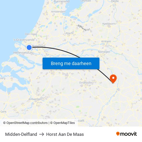 Midden-Delfland to Horst Aan De Maas map