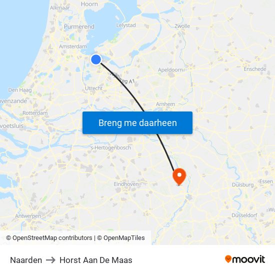 Naarden to Horst Aan De Maas map