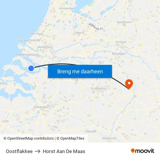 Oostflakkee to Horst Aan De Maas map