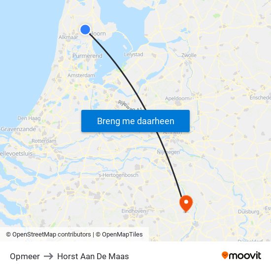 Opmeer to Horst Aan De Maas map