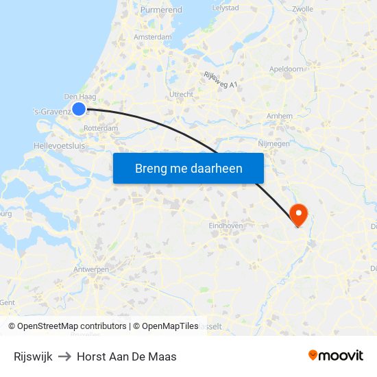 Rijswijk to Horst Aan De Maas map