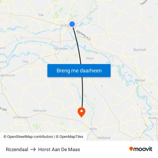 Rozendaal to Horst Aan De Maas map