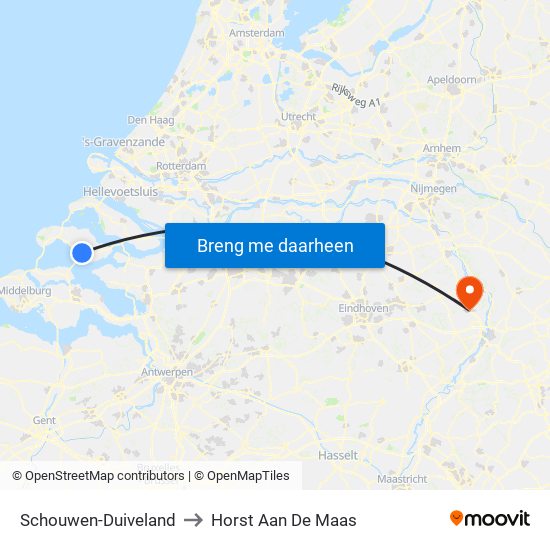 Schouwen-Duiveland to Horst Aan De Maas map