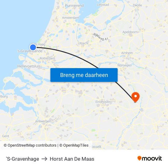 'S-Gravenhage to Horst Aan De Maas map