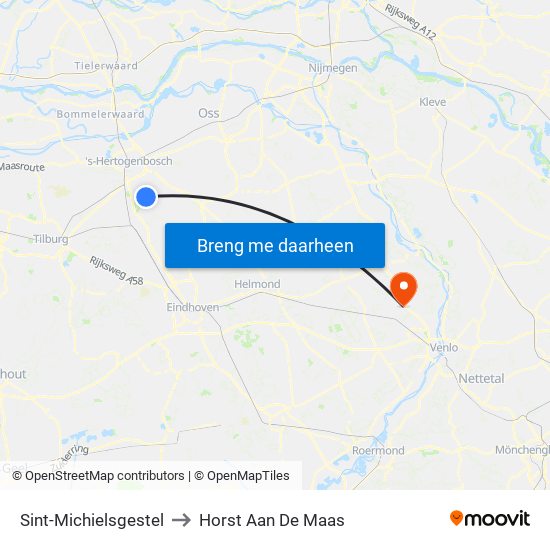 Sint-Michielsgestel to Horst Aan De Maas map