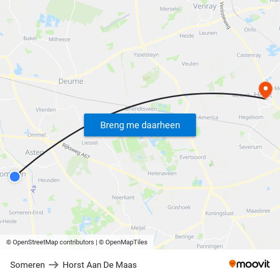 Someren to Horst Aan De Maas map