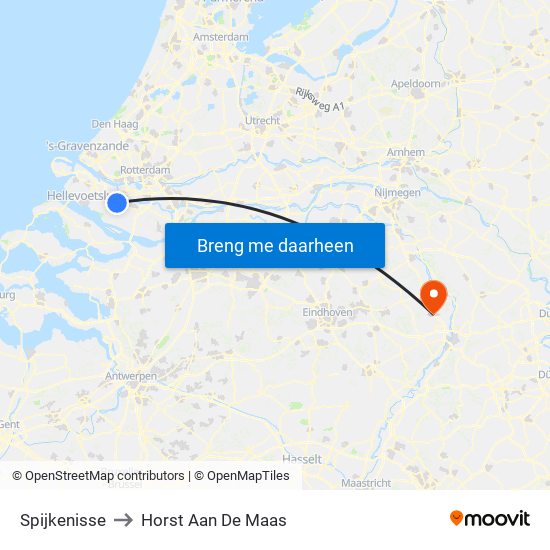 Spijkenisse to Horst Aan De Maas map