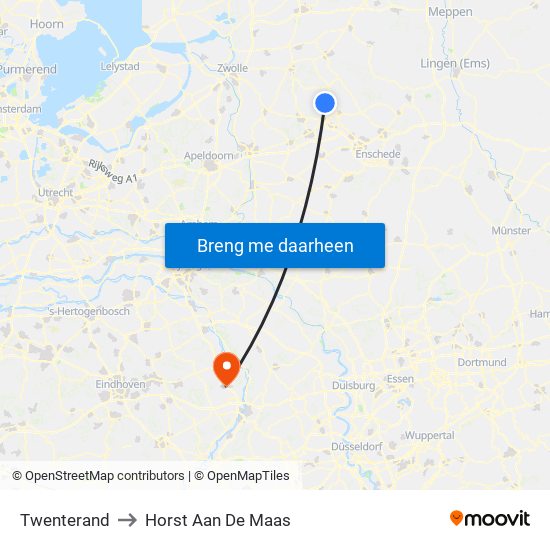 Twenterand to Horst Aan De Maas map