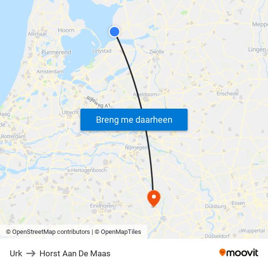 Urk to Horst Aan De Maas map