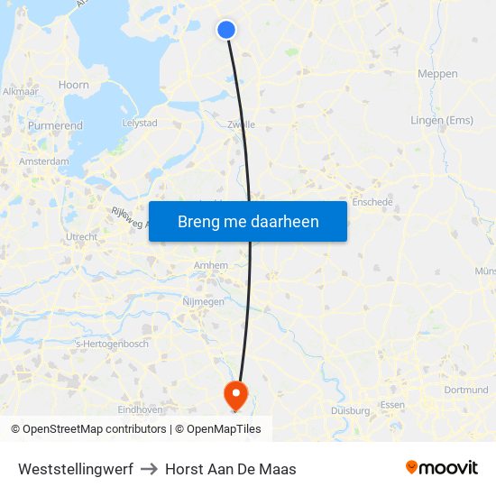 Weststellingwerf to Horst Aan De Maas map