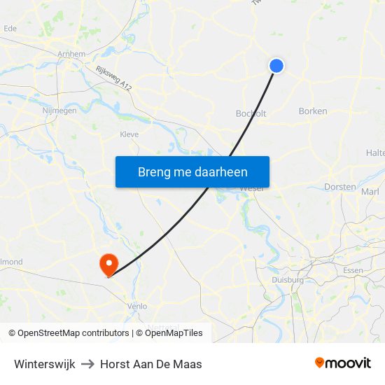 Winterswijk to Horst Aan De Maas map