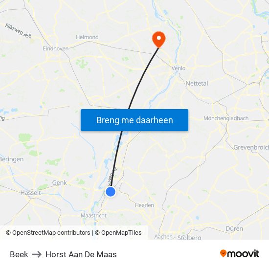 Beek to Horst Aan De Maas map