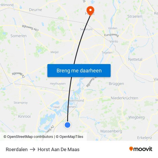 Roerdalen to Horst Aan De Maas map