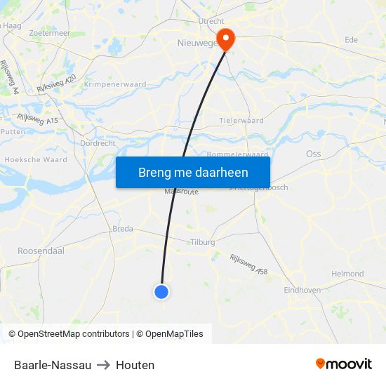 Baarle-Nassau to Houten map