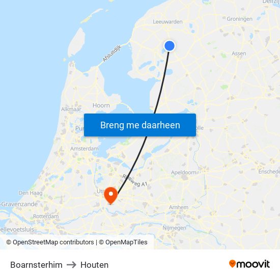 Boarnsterhim to Houten map