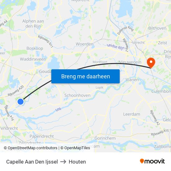 Capelle Aan Den Ijssel to Houten map