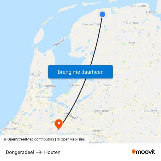 Dongeradeel to Houten map