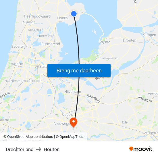 Drechterland to Houten map