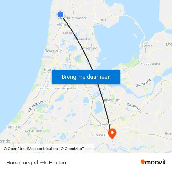 Harenkarspel to Houten map