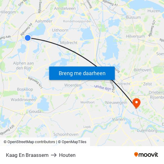 Kaag En Braassem to Houten map