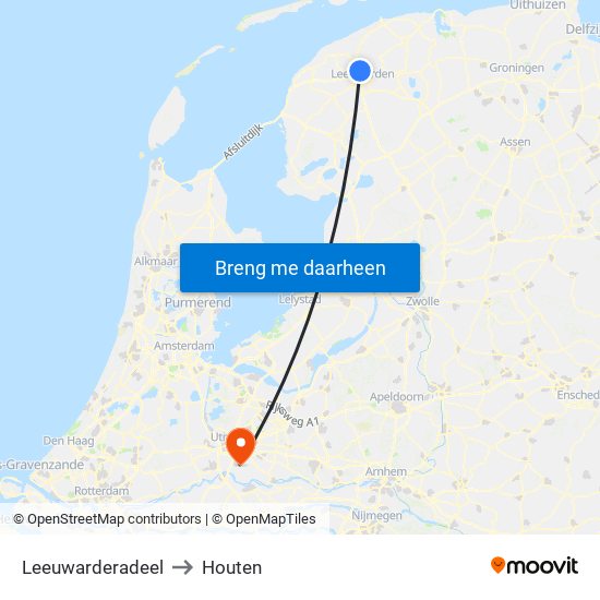 Leeuwarderadeel to Houten map