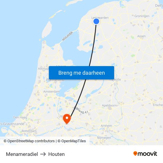 Menameradiel to Houten map