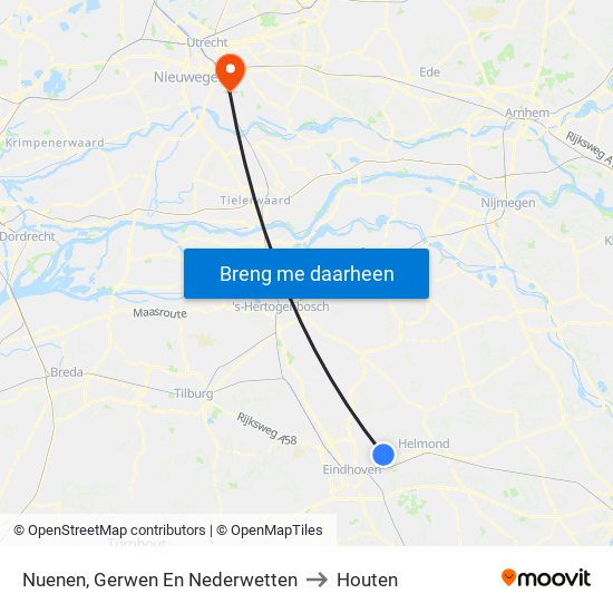 Nuenen, Gerwen En Nederwetten to Houten map