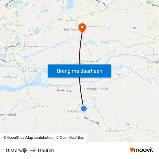 Oisterwijk to Houten map