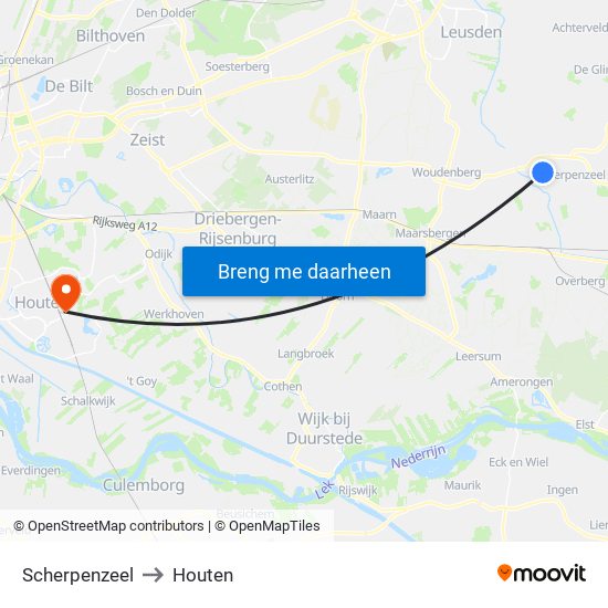 Scherpenzeel to Houten map