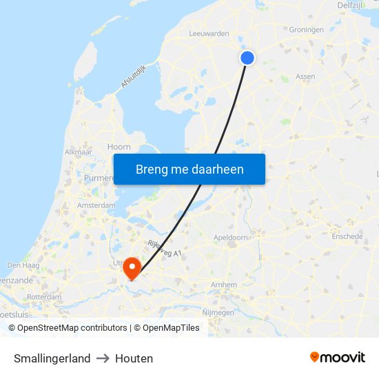 Smallingerland to Houten map