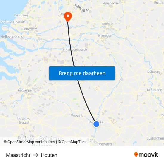 Maastricht to Houten map