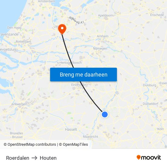 Roerdalen to Houten map