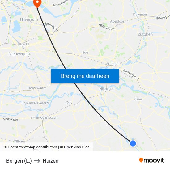 Bergen (L.) to Huizen map