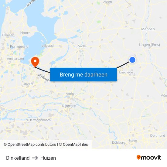 Dinkelland to Huizen map
