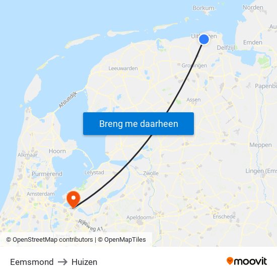 Eemsmond to Huizen map