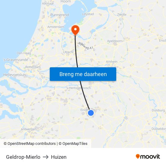 Geldrop-Mierlo to Huizen map