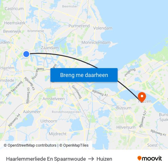 Haarlemmerliede En Spaarnwoude to Huizen map