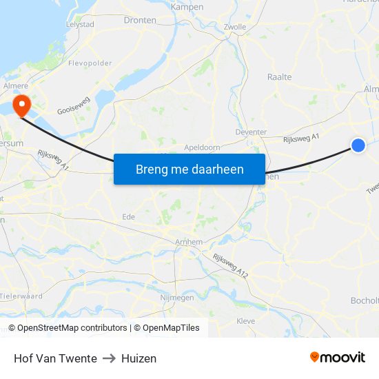 Hof Van Twente to Huizen map