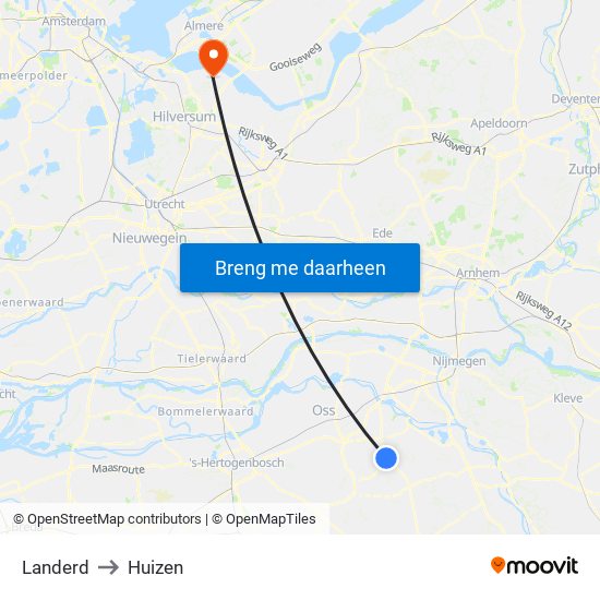 Landerd to Huizen map